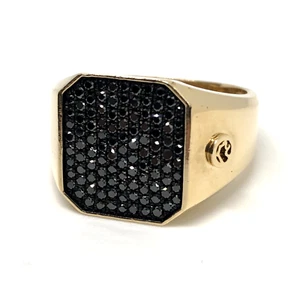 Effy 14k Yellow Gold Men's Signet Black Diamond Ring $6,395 - Picture 1 of 9