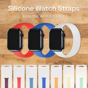New Genuine Apple Watch Silicone Solo Loop Band For 42/44/45/46/49. Many Colours - Picture 1 of 21