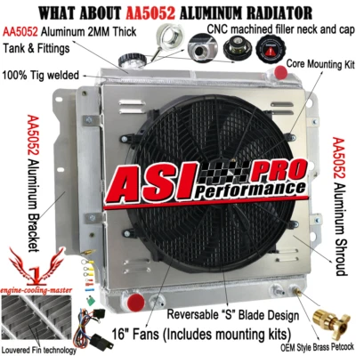 CC2101 3 Row Radiator Shroud Fan for 87-06 Jeep Wrangler YJ TJ 2.4L-4.2L L6 L4 - Image 1 of 4