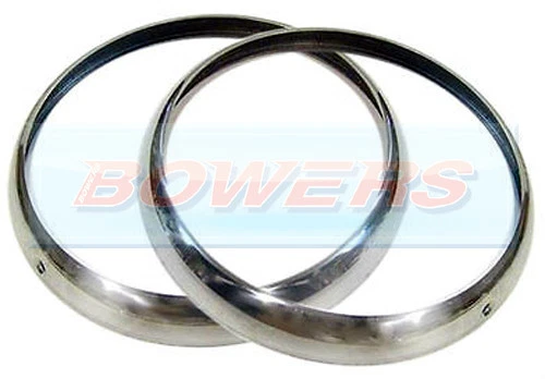 PAR DE ANILLOS CROMADOS BISELES COCHE CLÁSICO 7" LUZ FARO SELLADO MINI - Imagen 1 de 1