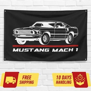 Bandera de regalo para Ford Mustang Mach 1 1969 Fastback Car Enthusiast 3x5 ft - Imagen 1 de 2