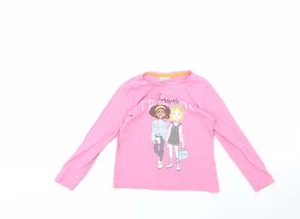 Matalan Girls Pink 100% Cotton Basic T-Shirt Size 7 Years Round Neck - Picture 1 of 12