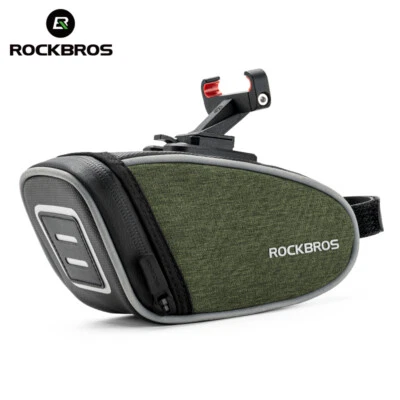 ROCKBROS Bolsa de Asiento de Bicicleta, Bolsa de Sillín de Bicicleta Debajo del Asiento 3D Carcasa Paquete de Asiento de Ciclismo Foto 1 de 4