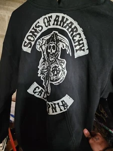 Sons of Anarchy California Hoodie Mens M Black Motorcycle Biker Graphics - Picture 1 of 3