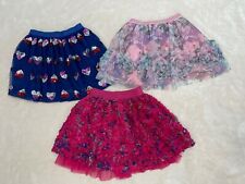 (3) Girl Size 7 8 10 Tutu Skirts Sequin Hearts Floral Pink Blue 