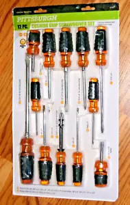 Set of (12) Pittsburgh Cushion Grip Screwdrivers with Magnetic Tips 61344 New - Picture 1 of 4
