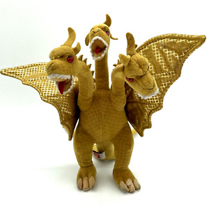 Godzilla King Ghidorah Plush 3 Headed Dragon Gold Ty Japan Classic 2001 No Tag