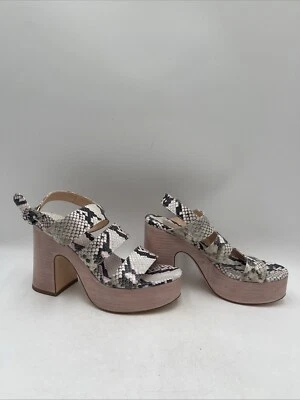 NWB Agl Womens Sista Band Platform Snake Print Platform Sandals White/Black 38.5 - Image 1 of 4