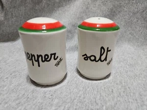 Vintage Baldelli Italy Rot Weiß Grün Set Salz Pfefferstreuer Retro Look - Bild 1 von 12