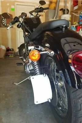 Rolled License Plate Relocation Bracket for HARLEY-DAVIDSON SPORTSTER All Years - Image 1 of 4