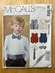 Chalecos forrados McCalls 7223 para niños, faja, pajarita y corbata talla 3-6 SIN CORTAR - Imagen 1 de 2