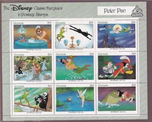 Grenada 2021 Peter Pan Disney Classics 50th Anniversary, MNH pane of 9 - Picture 1 of 1