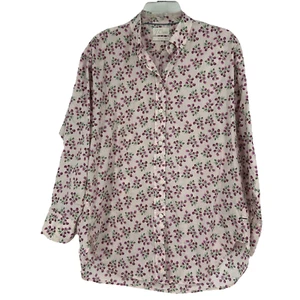 J Crew Damen Relaxed Fit Popeline Knopfleiste Hemd Rosa Blumen Langarm Größe 6 - Bild 1 von 10