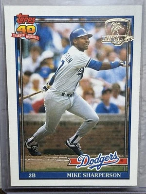 1991 Topps Operation Desert Shield #52 Mike Sharperson Los Angeles Dodgers NM 4 - Image 1 of 2