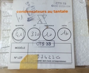 41 PCS OF FIRADEC CTS33 330UF 10% 16V Tantalum Capacitor (U3.6B3)     - Picture 1 of 1