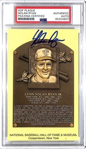 Nolan Ryan Autographed Yellow HOF Plaque PSA/DNA *4607 - Picture 1 of 2