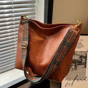 Bandolera de hombro vintage de cuero PU de gran capacidad para mujer y hombre’s - Imagen 1 de 8