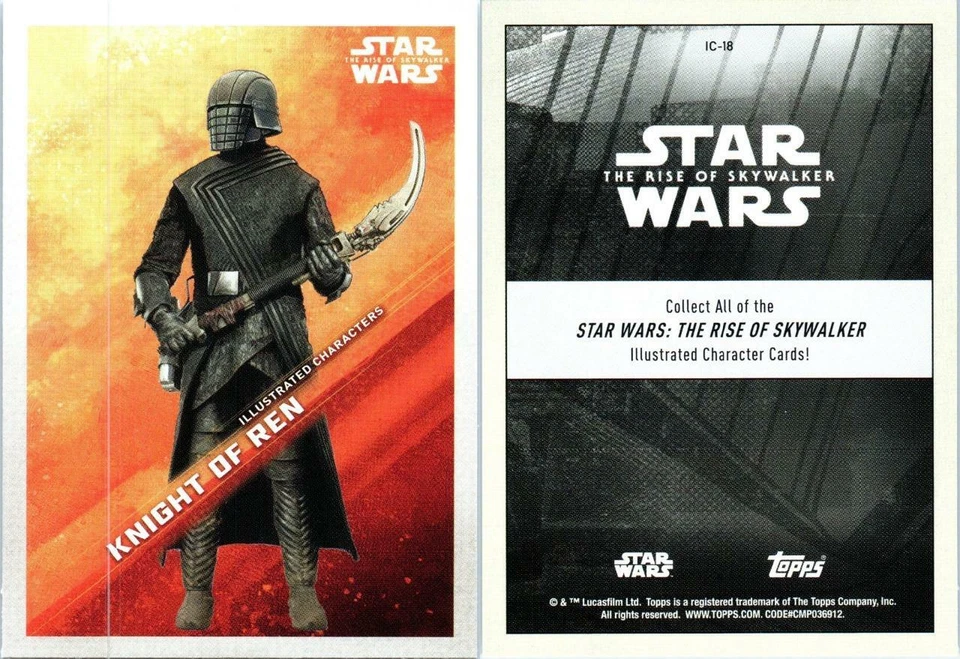 2019 STAR WARS THE RISE OF SKYWALKER ILLUSTRATED CHARACTER CARD IC-18 KNIGHT REN - Image 1 of 1