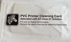 Set of 12 x Zebra PVC Printer Cleaning Card Saturated with EZ Part 800104-001 - Afbeelding 1 van 2