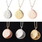 Round Necklaces Flower Carving Photo Frames Pendant DIY Necklace  For Women