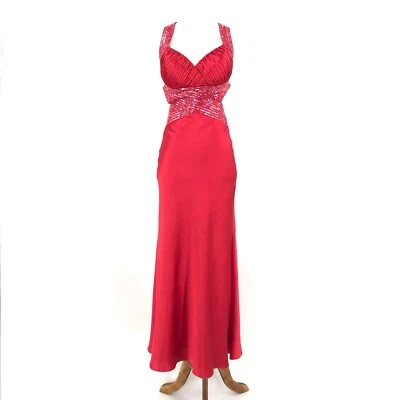 Vestido para mujer Dave Johnny Laura Ryner 00 rojo sin mangas abierto graduación formal maxi Foto 1 de 4