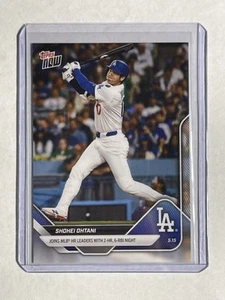 Shohei Ohtani 2025 Topps NOW #184 si unisce ai leader MLB HR con 2 HR, 6 RBI Night - Foto 1 di 2