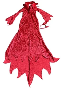 Dark Queen Halloween Costume Adult M Long Velveteen Gown Sequin Band Cosplay - Picture 1 of 13