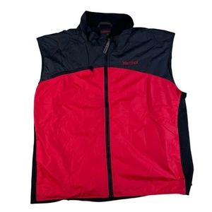 Marmot DriClime Vest Mens XL Red Black Full Zip Packable Wind/Water Resistant - Picture 1 of 5