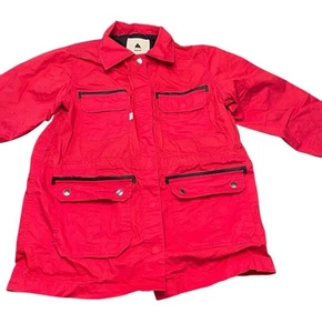 Burton Dry Ride Red Kids Hooded Jacket Size Medium Nylon Ski Snow Waterproof - Picture 1 of 14
