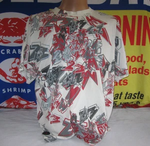 VTG MICHAEL Air JORDAN 8 Brand t Shirt Men's 2XL All Over Print 90s MJ JUMPMAN - Picture 1 of 8