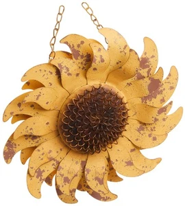 K&K Interiors 10 Inch Distressed Golden Yellow Metal Arrow, 13" Dia. x 2.25" D - Picture 1 of 1