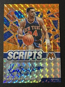 2020-21 Panini Mosaic Orange Prizm Kenny "sky" Walker AUTO Knicks Color Match - Foto 1 di 2