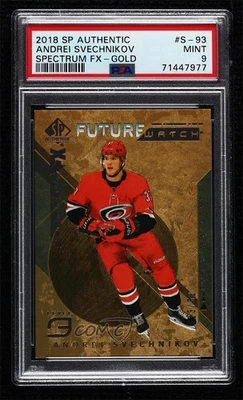 2018 SP Authentic Spectrum FX Bounty Gold /50 Andrei Svechnikov PSA 9 Rookie RC - Image 1 of 2