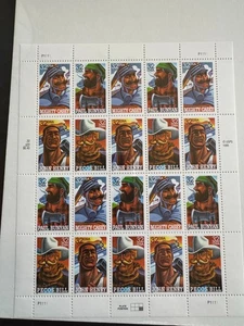 Panel de 20 estampillas de 32¢ Scott #3083-3086 de héroes populares (1996) - Imagen 1 de 1