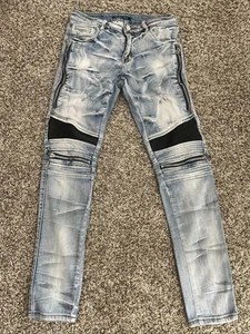 Embellish NYC Jeans Mens 30x31 Rip & Distressed Skinny Blue Denim NWT - Picture 1 of 9