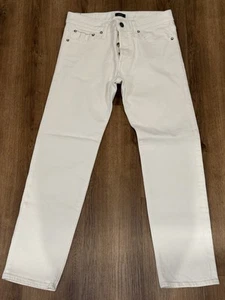 EXPRESS Mens Slim Straight 30x30 White Jeans - Picture 1 of 4