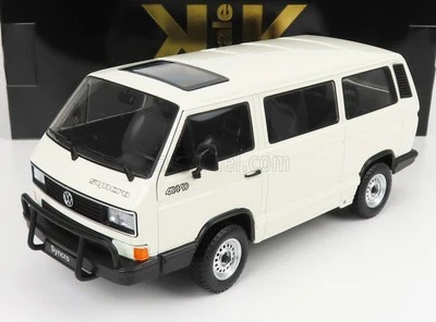MODELLINO FURGONE STATICO KK VOLKSWAGEN T3 MINIBUS SYNCRO 1987 BIANCO SCALA 1/18 - Immagine 1 di 4
