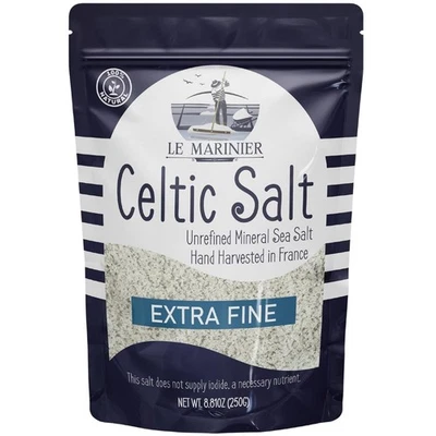 LE MARINIER CELTIC SALT Light Grey Celtic Sea Salt Natural No Additives Hand Harvested Resealable Bag