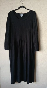 Vestido Conejo Conejo Conejo Para Mujer 2X Negro Cable Suéter Manga 3/4 Cuello Redondo - Imagen 1 de 9