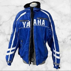 Yamaha Snowmobile Racing Jacket Mens LARGE Blue Insulated Vents Polyester Motor - Picture 1 of 15
