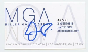 Tarjeta de visita firmada por Jeremy Piven Ari Gold Entourage utilería Beckett certificado de autenticidad - Imagen 1 de 2