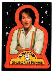 1978 pegatina Topps Mork & Mindy #19 disfrazada de terrícola (ex) espalda en blanco - Imagen 1 de 1
