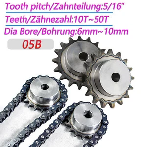 Pitch 5/16" 8mm Chain Drive Sprocket Wheel 10T-50T Bore 6-10mm For 05B Chain - Picture 1 of 31