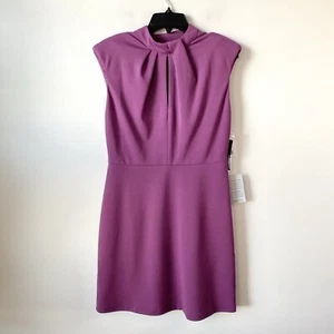 Donna Morgan Twist Neck Sheath Dress Grape Kiss 4 - Picture 1 of 9