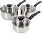 Morphy Richards 970003 Equip 3-Piece Pan Set, Stainless Steel 