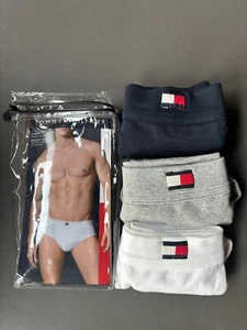 Tommy Hilfiger 3-pack mens brief slip Unterwäsche M Medium Weiss Blau Grau - Bild 1 von 2