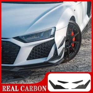 For Audi R8 V10 2020-24 Dry Carbon Fiber Front Bumper Fins Canards Lip Splitters - Picture 1 of 7