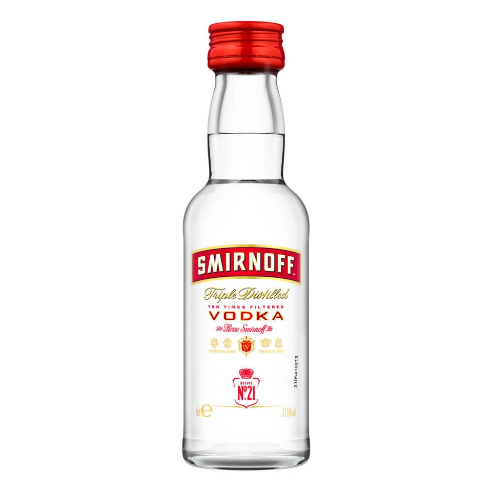 Smirnoff Red No. 21 Premium Vodka Triple Destilled Wodka Alkohol 37.5% 50ml - Bild 1 von 1