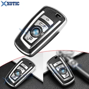 Silver TPU Leather Full Cover Key Fob Case Holder For BMW 1 2 3 4 5 6 7 X3 X4 - Picture 1 of 10