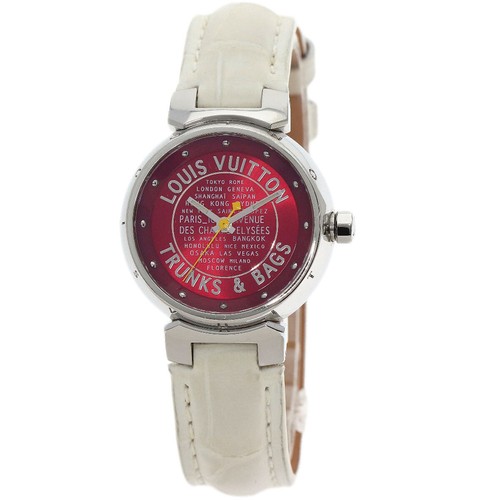 LOUIS VUITTON（LV） LOUIS VUITTON Tambour TRUNKS&BAGS Orologi Q121N Acciaio Inox Pelle Donna